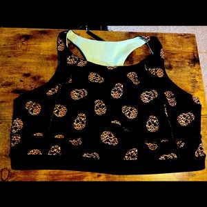 Torrid Reversible Long Line Sports Bra 4 4x skulls black mint